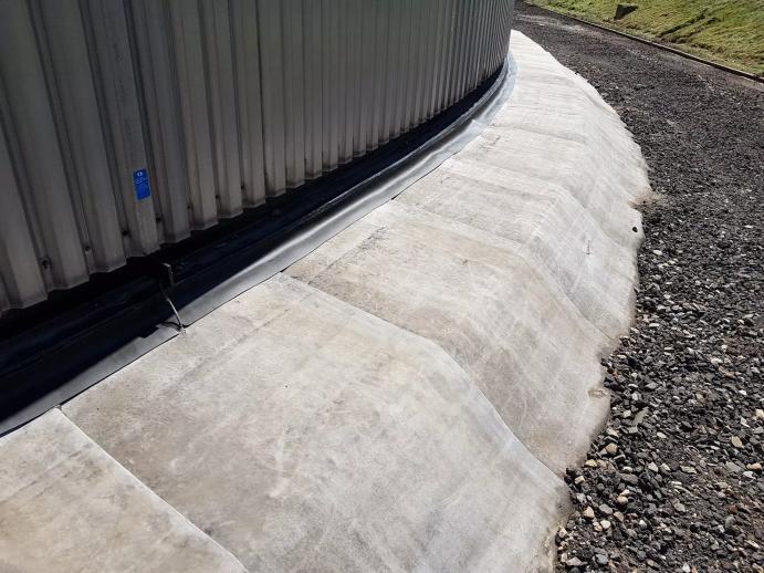 Civiele werkzaamheden: Tankterp van Concrete Canvas